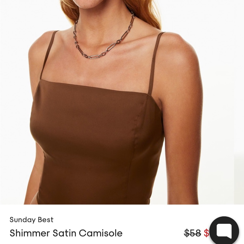 Aritzia Shimmer Satin Camisole - Picture 3 of 6
